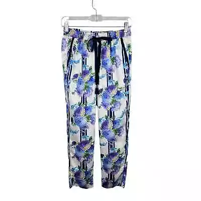 J. Crew Drapey Pull On Pant In Vintage Floral Stripe 0 Chic Modern  • $24.99