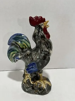 Collectible Heavy Vintage Antique Ceramic Rooster Majolica 12” Large Figurine • $27.92