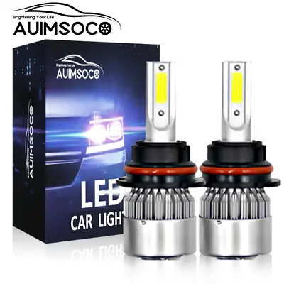 Pair 9007/HB5 LED Headlight Bulbs 6000K Super White High Low Beam Conversion Kit • $26.99