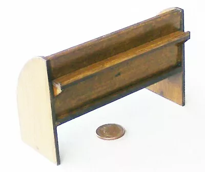 Dolls House Stained Wooden Pew With A Bible Rail Tumdee 1:12 Scale Tumdee Church • $23.22