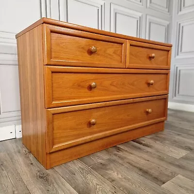 Vintage G Plan Chest Of 4 Drawers - Mid Century Danish Teak - Sideboard Cabinet • £244.99