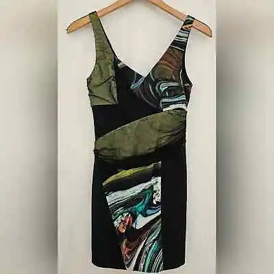 Nicole Miller Silk Blend Sleeveless Mini Dress Black Size 0 • $35