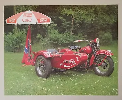 Vintage Coke Coca Cola Harley Davidson Side Car Poster 20 X 16  [FR] • $39.99