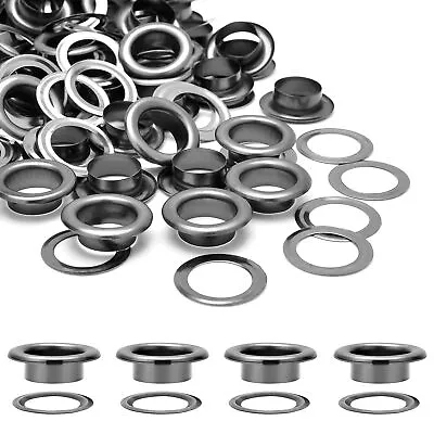 100 Sets 1/2 Inch Grommets With Washers Kit Metal Grommet Eyelet Kit For Tarps • $13.55