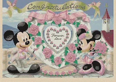 £4.50 • Buy Cross Stitch Chart - Mickey Mouse And Minnie's Wedding - Flowerpower37-uk