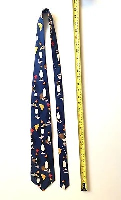 Wallace And Gromit: The Wrong Trousers Dark Blue Silk Tie • £20