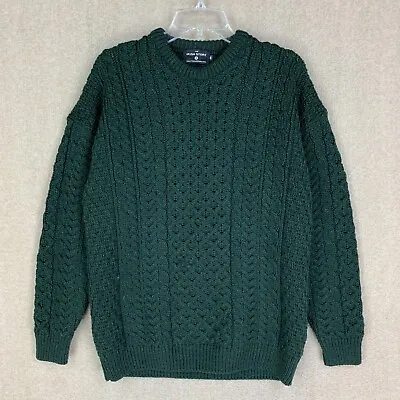 The Irish Store Sweater M 100% Merino Wool Chunky Knit Fisherman Pullover • $72