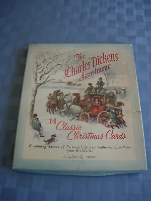 Vintage THE CHARLES DICKENS ASSORTMENT CHRISTMAS CARDS STYLED BY GIBSON EMPTYBOX • $5.99