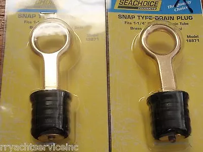 $19.81 • Buy Drain Plugs Brass 1-1/4  Seachoice 2 Pac 18871 Snap Lock Boat Bilge Scupper Plug