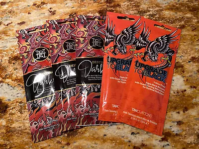 Ed Hardy UPGRADE TO BLACK & DESTINATION DARKNESS Bronzer Tanning Lotion 5 PACKET • $20