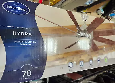 70inch Brushed Nickel Finish Ceiling Fan - Harbor Breeze - Hydra - W/Remote • $200.09