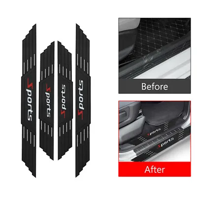Car Door Scuff Plate Sill Cover Panel Step Protector Black Interior Accessories • $20.89