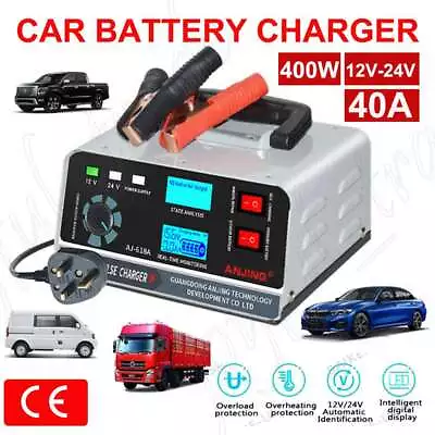 400W 40A 12V/24V Car Automatic Battery Charger Smart Pulse Repair Trickle Boat • $45.55