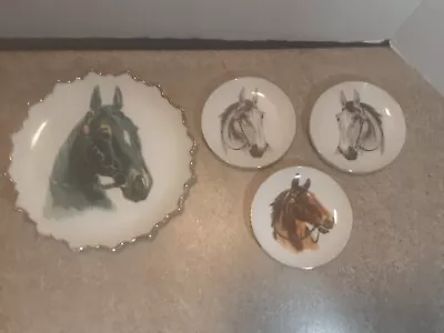 4 Vintage Decorative  Horse Head Plates Gold Rim 1- 7  3 - 4  • $30