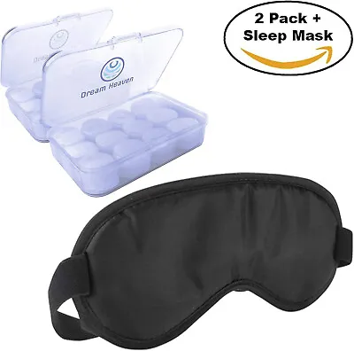 25 Pcs Noise Cancelling Ear Plugs + Sleep Mask Soft Moldable Silicone Travel Wax • $19.95