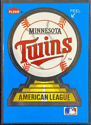 1987 Fleer Baseball Team Stickers - Minnesota Twins • $0.99