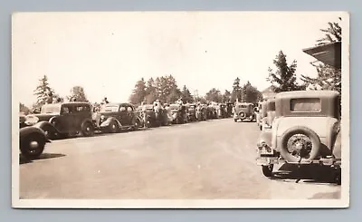 1937 Swan Island Air Circus Show Parking Willamette Rd Oregon 5.75x3.25 In Photo • $57.50