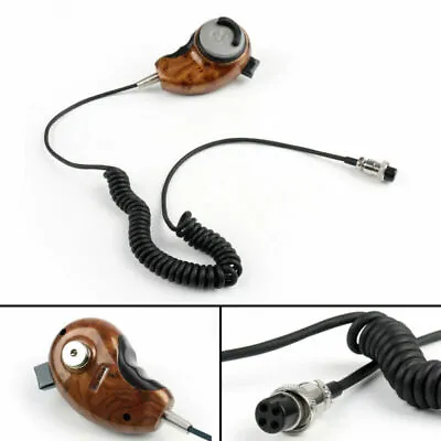 5Pcs Wood Grain HG-M84W 4 Pin Noise Cancelling CB Microphone For Cobra Uniden E7 • £59.77