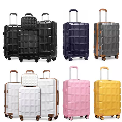 13/20/24/28Inch ABS Hard Shell Cabin Suitcase Set 4 Wheels Luggage & Vanity Case • £39.99