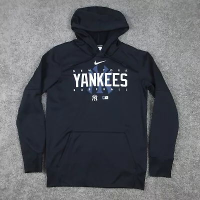 New York Yankees Sweater Mens Small Navy Blue Hoodie Sweatshirt Baseball Nike • $24.99