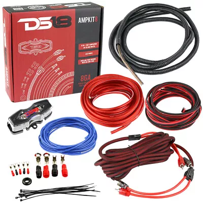 New Ds18 Ampkit8 8 Gauge Ga Amp Kit Installation Car Amplifier Wiring Fuse Rca  • $27.95