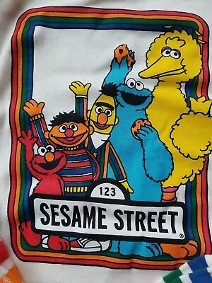 NWT Hanna Andersson SESAME STREET CHARACTERS STRIPED LONG JOHN PAJAMAS 120 6 7 • $33.99