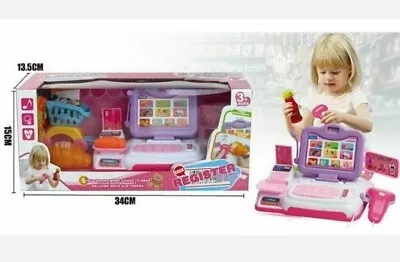 Cash Register Till Kids Role Play Supermarket Toy Play Set With Lights & Music • £12.99