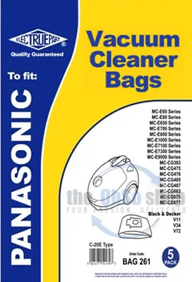 5 X PANASONIC Vacuum Cleaner Bags C-20E Type - MCE 7113 MC-CG383 MC-CG475  • £5.43