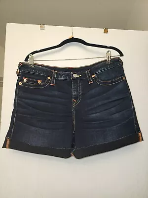 TRUE RELIGION Jayde Denim Shorts Size 34 • $115