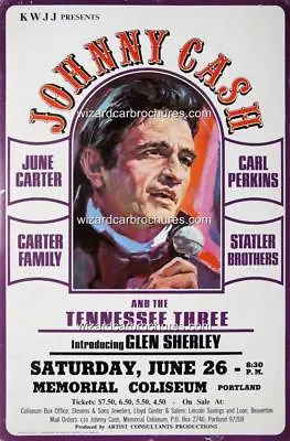 Johnny Cash June 26 Memorial Coliseum Portland A3 Concert Bill Poster Print • $14.85