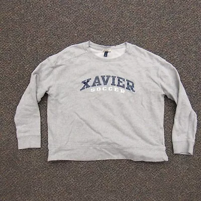 Womens Champion Xavier Musketeers Crewneck Sweatshirt Small Cropped Short Soccer • $22