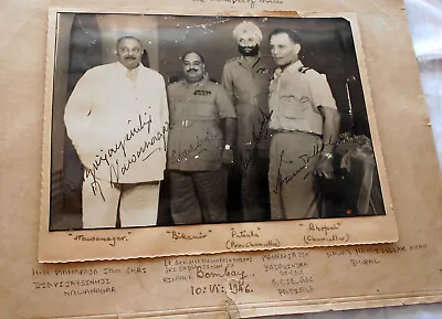 4 Indian Maharaja Army General Hand Signed Photo 1946 Poland Refugee World War 2 • $420