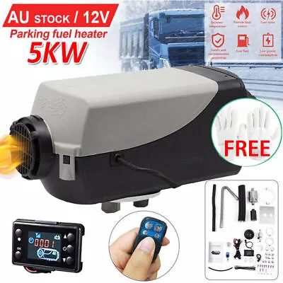 12V 5KW Diesel Air Heater Tank Remote Control Thermostat Caravan Motorhome RV • $104.99