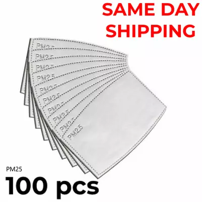 100PCS Adult PM2.5 Activated Carbon 5 Layer Face Mask Replacement Filters • $9.95