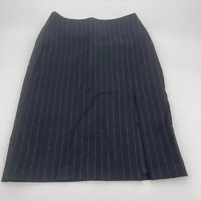 Banana Republic Womens Skirt 2 Black Striped Business Casual Wool Cashmere Knit • $14.99