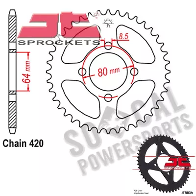 JT Sprockets Steel Rear Sprocket 420 Pitch 48 Tooth Yamaha RD60 (1973-1975) • $26.33