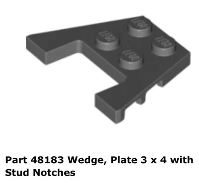 Lego 2x 48183 Dark Bluish Gray Wedge Plate 3 X 4 With Stud Notches 8039 • $5.09