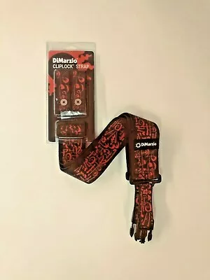 $29.99 • Buy Dimarzio Steve Vai Black Art Strap Cliplock Guitar Strap 2  Wide Dd2243s Short