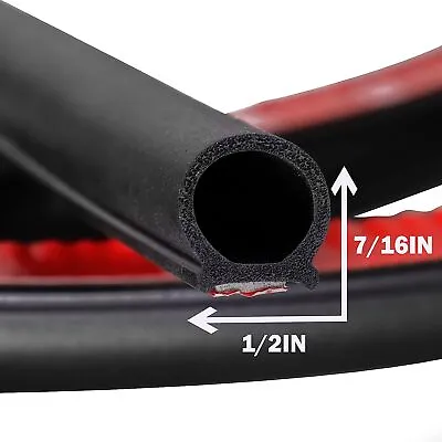 1/2inch D Shape Car Door Rubber Weather Stripping Self-Adhesive Soundproof Seal • $39.99