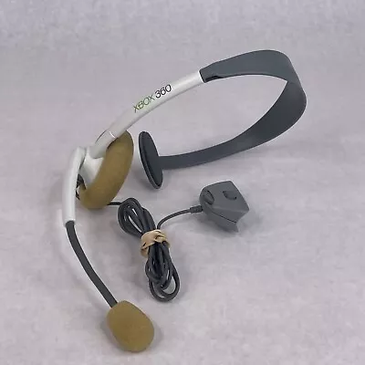 Genuine Microsoft Xbox 360 Gaming Chat Headset Wired White/Gray OEM • $10.96