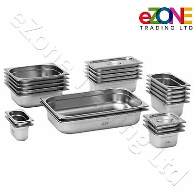 £19.99 • Buy Gastronorm Pan Stainless Steel Gastro Container Tray Bain Marie Food Pot Lid