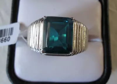 Mens Indicolite Quartz Stainless Steel Ring (Size 13) 6.15 Cts. • $38.99