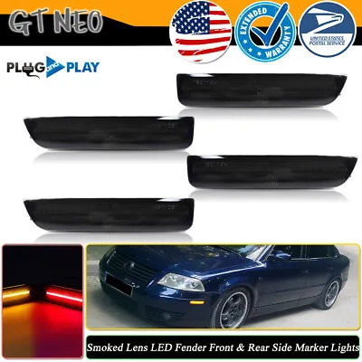 Front+Rear LED Amber Red Side Marker Lamps 4pc Set For 2001-2005 VW Passat B5.5 • $49.99