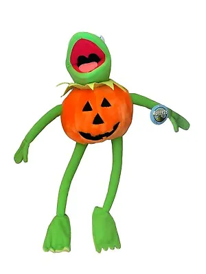 Kermit The Frog Pumpkin Plush Halloween 17” The Muppet Nanco Green Pumpkin Frog • $30