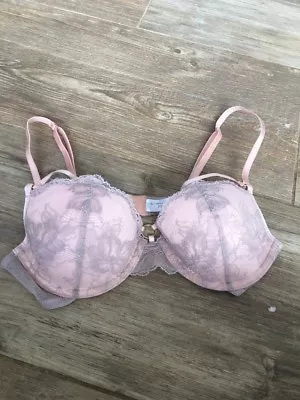 Elle Macpherson Peach Lace Bra Push Up New 34B Anthropologie • $29