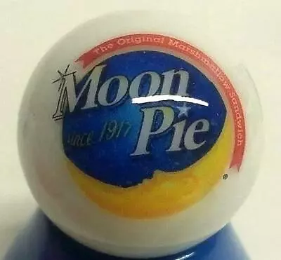 Very Nice MoonPie Collectible Glass 1  Logo Marble W/  Black Stand • $4