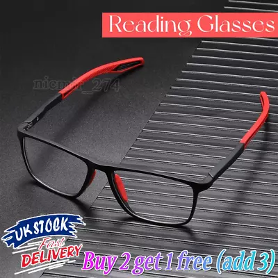 Mens Woman Non Slip Readers Anti-blue Light Reading Glasses Men Portable UK • £3.78