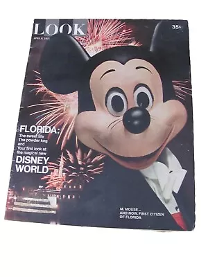 Vintage 1971 Look Magazine Featuring Opening Of Disney World Florida • $5