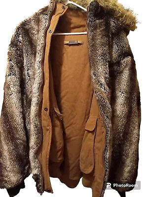 Rare Mens 1X Akademiks Fur Coat Oversized Reversible Yk2  • $349.99