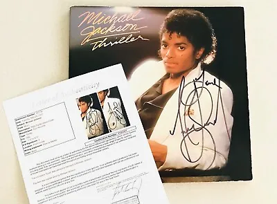 Michael Jackson DOUBLE SIGNATURE Signed THRILLER Record Album ~ JSA Letter COA • $9000